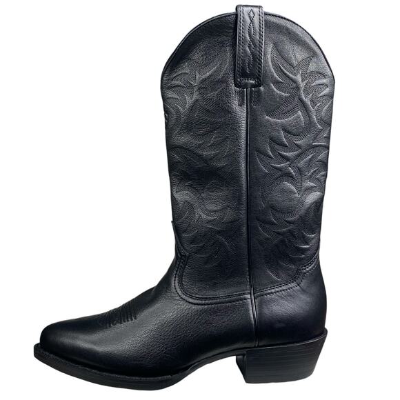 NWT Ariat Mens Heritage ATS PRO Black Leather Cowboy Boot Size US 9.5 EE - Picture 3 of 11